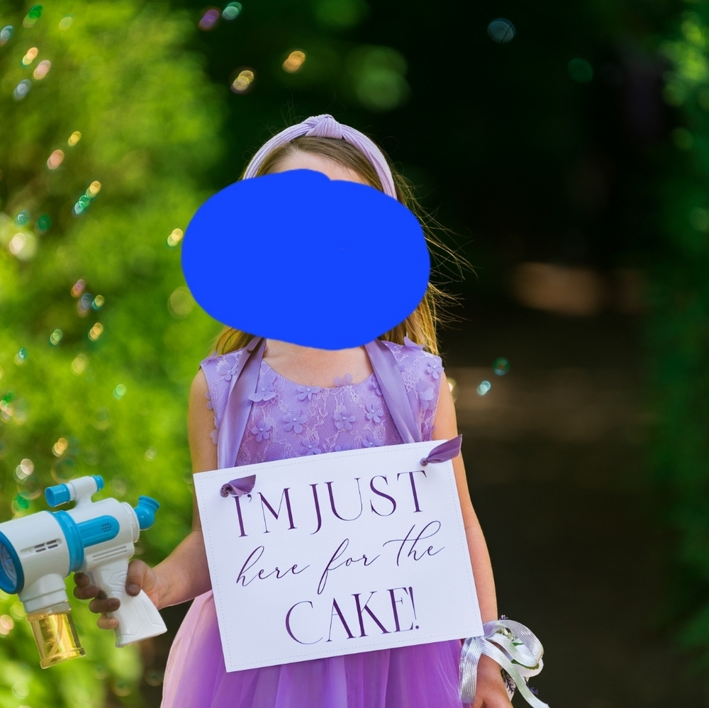 Flower Girl Sign "I'm Just Here For The Cake"